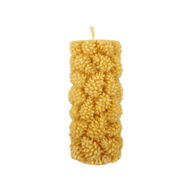 Natūralaus vaško žvakė „Kankorėžiuota didelė”