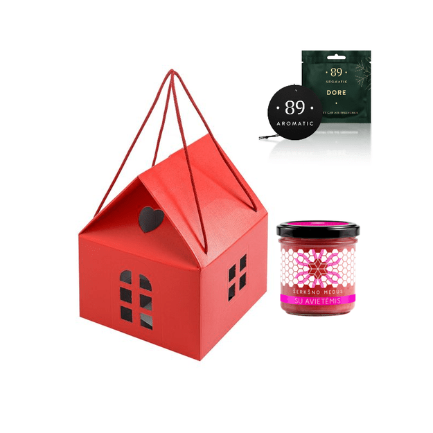 Kalėdinė medaus skanėsto ir automobilio kvapo dovanėlė