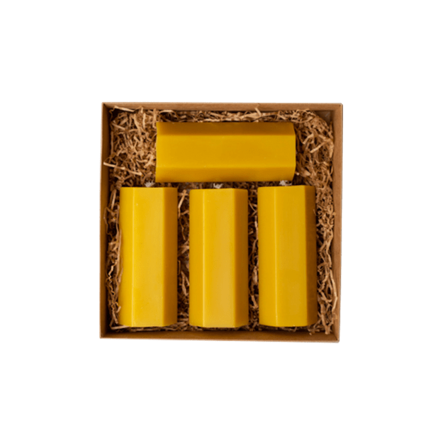 Žvakių rinkinys dėžutėje „Šešiakampės didelės”, 4 vnt.