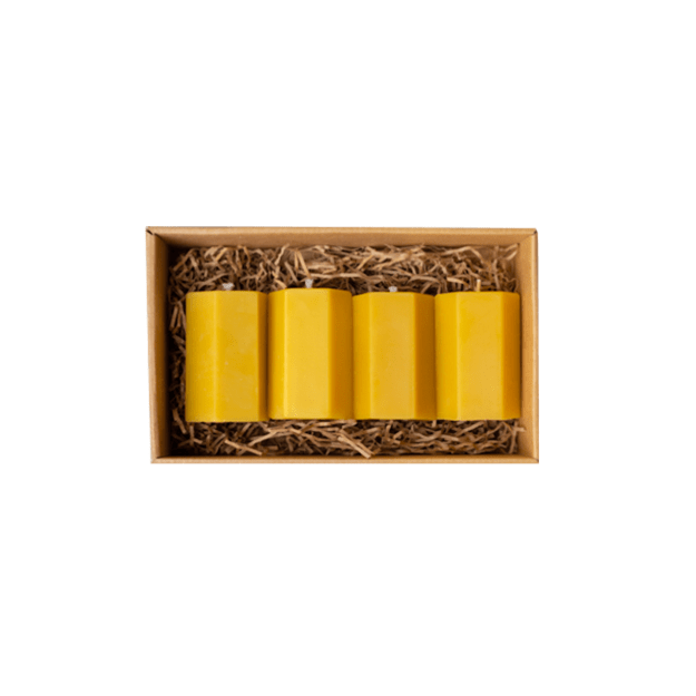 Žvakių rinkinys dėžutėje „Mažos šešiakampės”