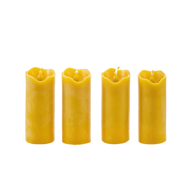 Žvakių rinkinys „Cilindras įdubęs aukštas”, 4 vnt.